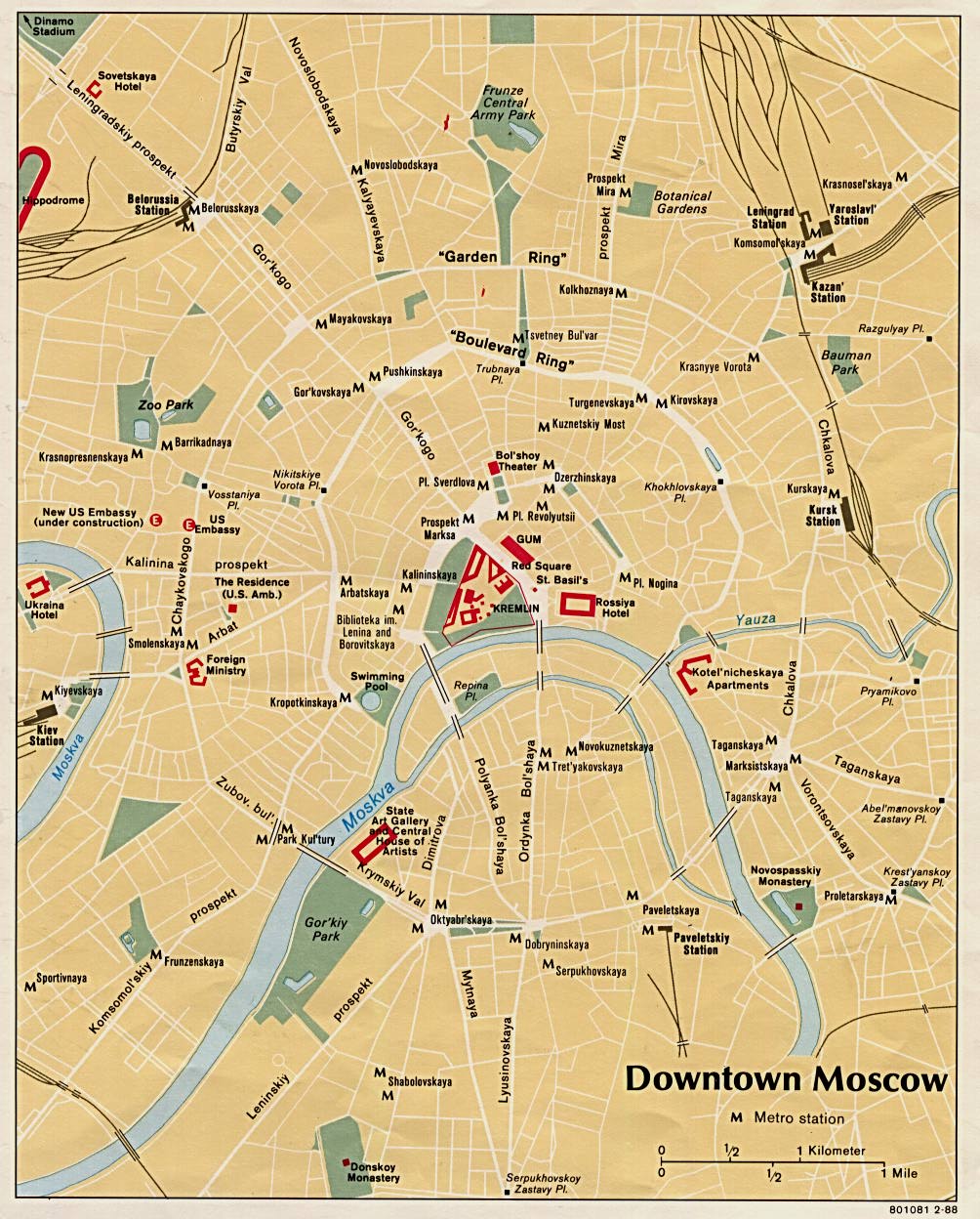 Moscow Tourist Map